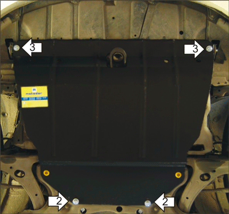 Защита двигателя и КПП Мотодор 02517 для Toyota Avensis 03-08 / Matrix 08- / Pontiac Vibe 08-