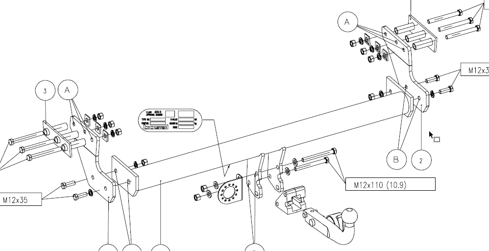Фаркоп BOSAL 031-723 для Volvo XC90 02- Фаркоп BOSAL 031-723 для Volvo XC90 02-