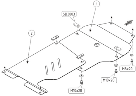 Защита двигателя и КПП Шериф 12.1442 для MAZDA MX-5 05-