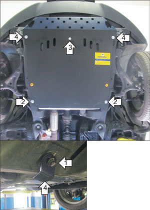 Защита двигателя и КПП Мотодор 12805 для Ssang Yong Actyon New