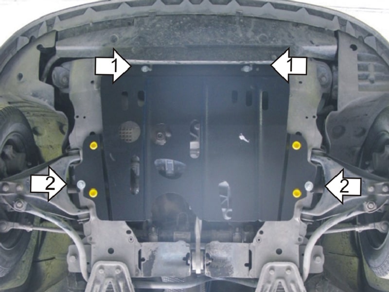 Как крепится защита картера на рено логан