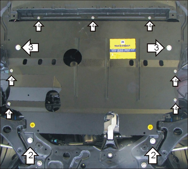 К чему крепится защита двигателя на мазда 3