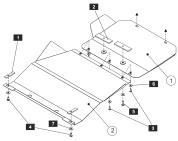 Защита двигателя, КПП Шериф 29.0520 для Ssang Yong Rexton 1