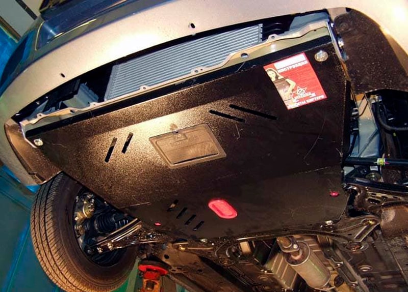 Защита картера двигателя и кпп для Chevrolet Aveo (Шевроле Авео) 2008-2012, V-все (сталь 2 мм)