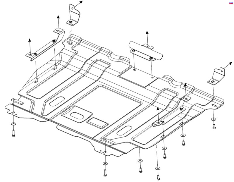 Защита картера двигателя, КПП Шериф 28.5173 для Exeed VX