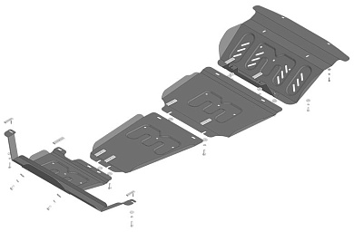 Защита днища автомобиля Мотодор 78303 для Jac T8 / Pro