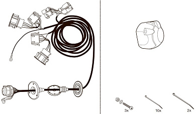 Электрика для фаркопа (оригинальная) HAK-SYSTEM 12500005 для Volkswagen Sharan / Seat Alhambra / Ford Galaxy