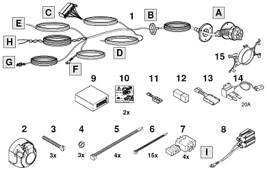 Электрика для фаркопа (оригинальная) BRINK 703573 для BMW X3 G01 / X4 G02 / iX3 G08