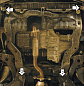 Защита картера двигателя, КПП MOTODOR 01007 для KIA Magentis / Hyundai Sonata